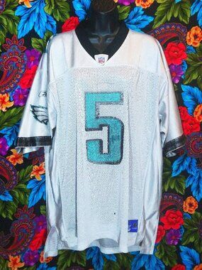 MEN'S **DISTRESSED**  REEBOK x NFL EAGLES MCNABB #5 JERSEY MENS SIZE XL